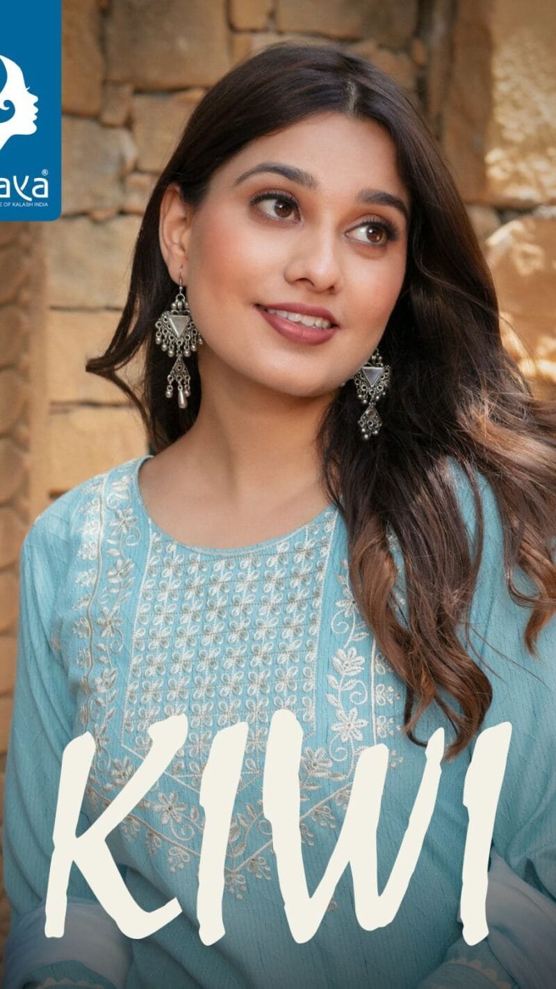 Kiwi 3 Piece Catalogue Top Bottom Dupatta Kaya Kurti