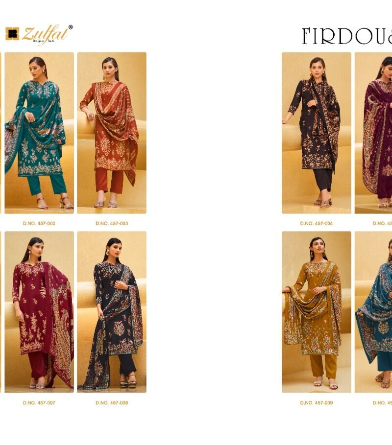 Firdous Zulfat Pashmina Suits Wholesale Online