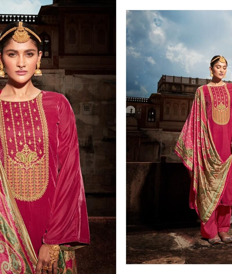 Iqra Festive Velvet Mumtaz Arts Pashmina Suits Wholesale Online