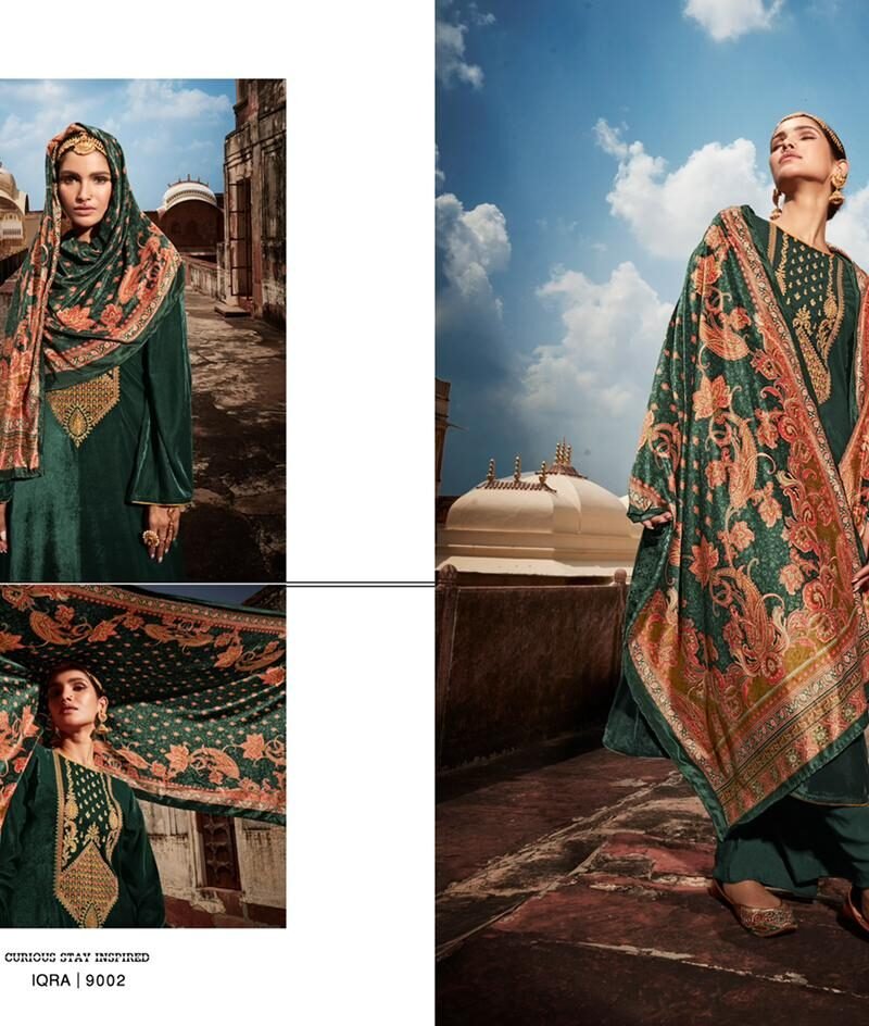 Iqra Festive Velvet Mumtaz Arts Pashmina Suits Wholesale Online