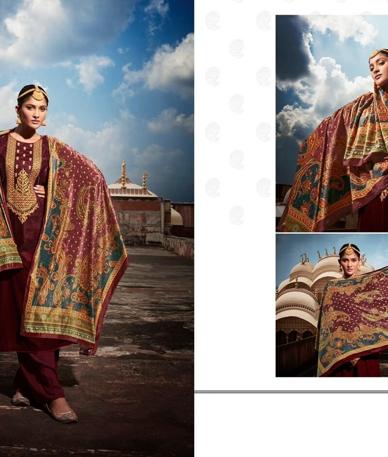 Iqra Festive Velvet Mumtaz Arts Pashmina Suits Wholesale Online