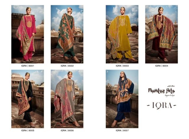 Iqra Festive Velvet Mumtaz Arts Pashmina Suits Wholesale Online