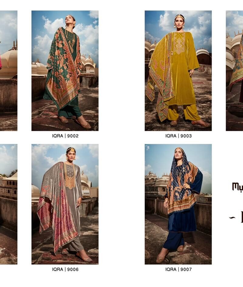 Iqra Festive Velvet Mumtaz Arts Pashmina Suits Wholesale Online