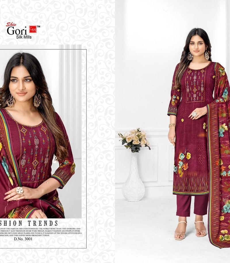 Jeba Vol 3 Shiv Gori Silk Mills Pashmina Suits Wholesale Online
