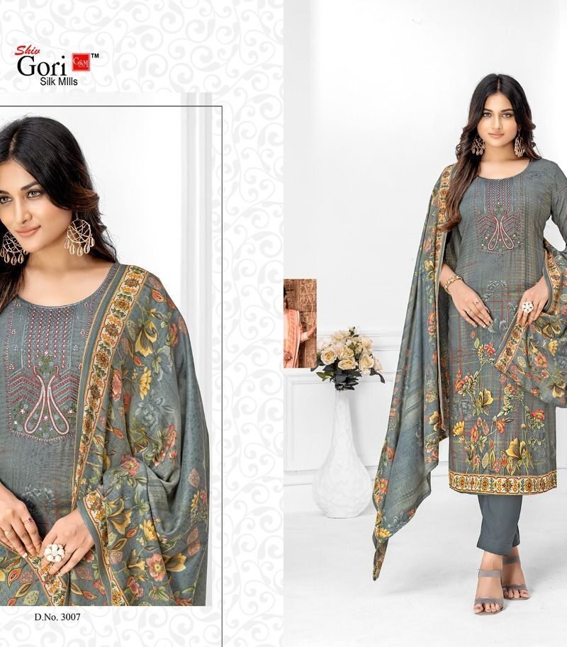 Jeba Vol 3 Shiv Gori Silk Mills Pashmina Suits Wholesale Online