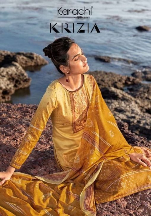 Krizia Zara Pure Jam Satin Karachi Prints Suits