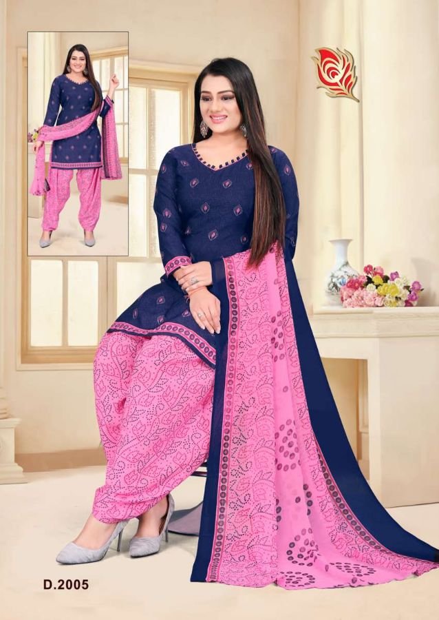 Diksha 4 Colour Stitch Patiyala Cotton Designer Dress Material Catalog