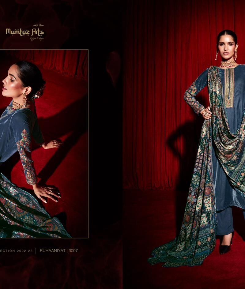 Ruhaaniyat Velvet Mumtaz Art Pashmina Suits Wholesale Online