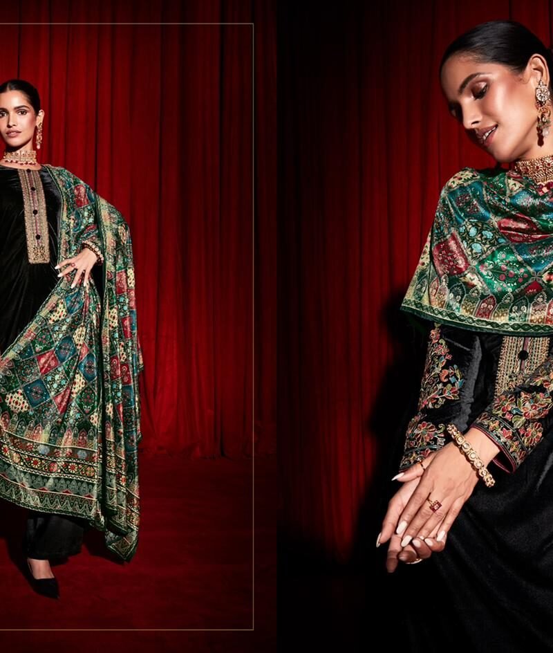 Ruhaaniyat Velvet Mumtaz Art Pashmina Suits Wholesale Online