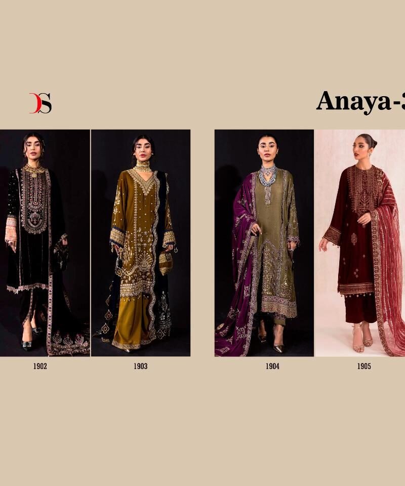 Anaya Velvet Vol 3 Deepsy Pashmina Suits Wholesale Online