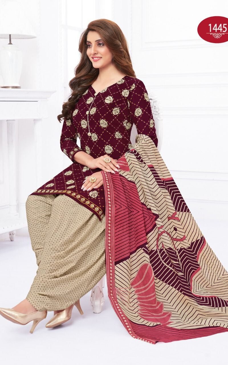 Baalar Colors Patiyala Vol 1 Wholesale Cotton Dress Material