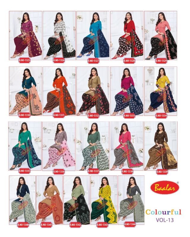 Baalar Colourful Vol 13 Wholesale Cotton Dress Material