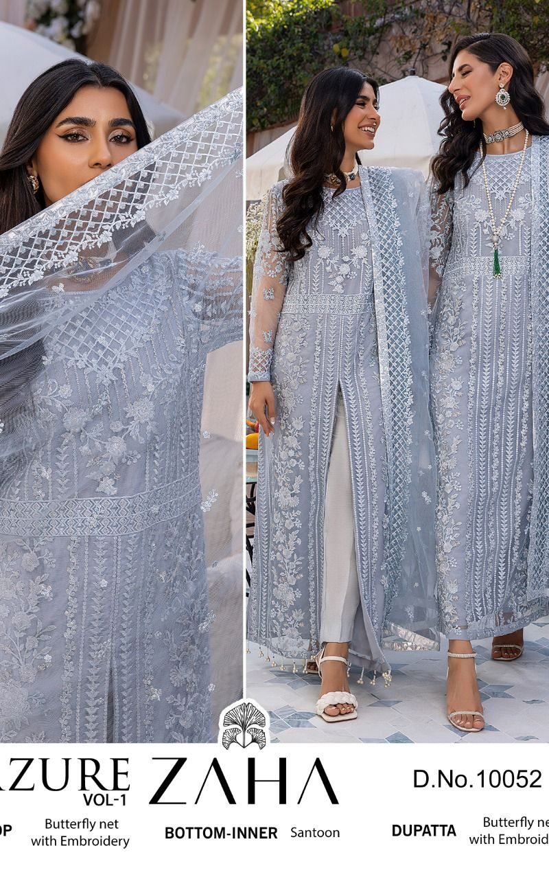 Buy Online Zaha Azure Pakistani Salwar Suits