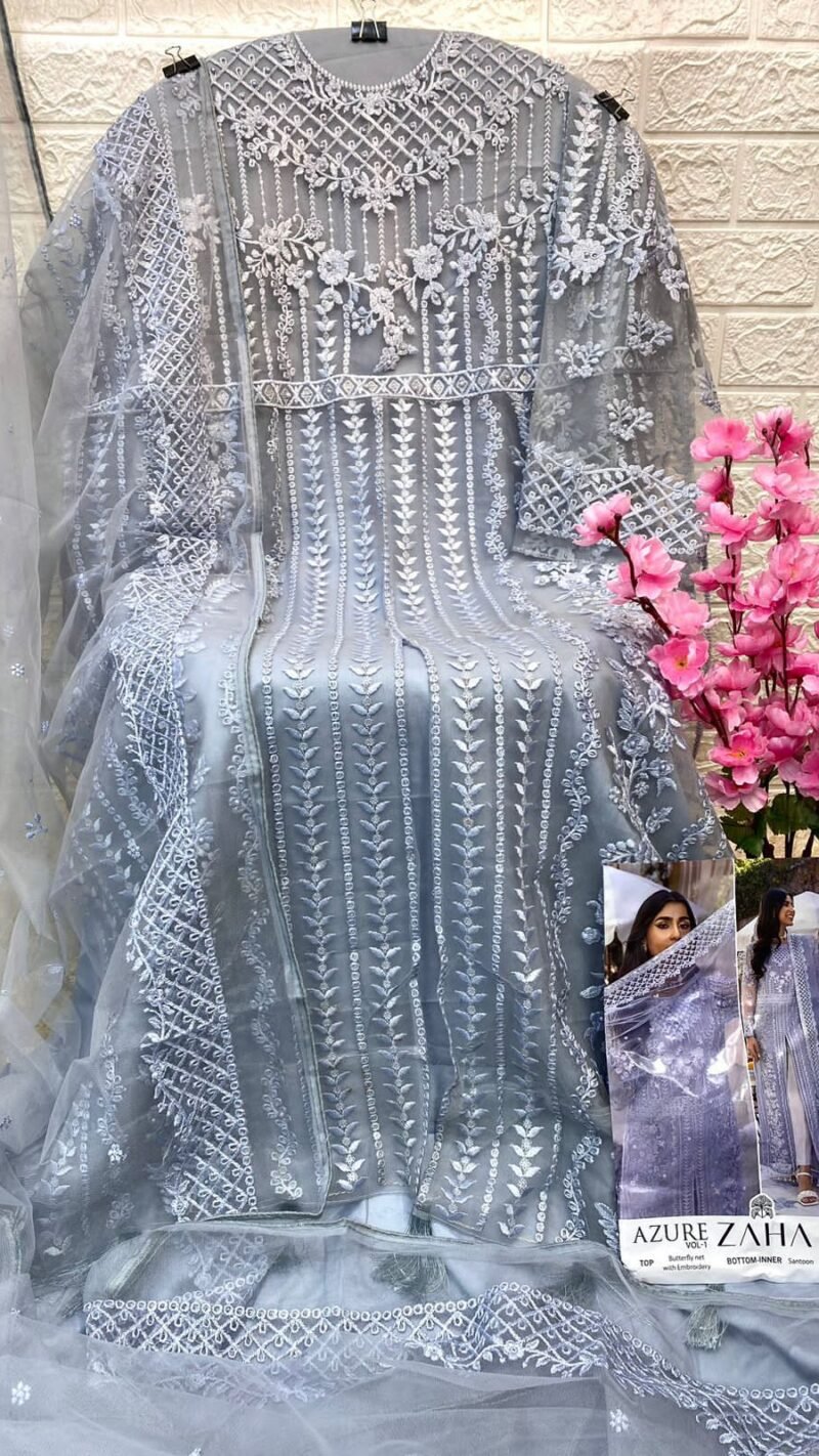 Buy Online Zaha Azure Pakistani Salwar Suits