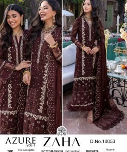 Buy Online Zaha Azure Pakistani Salwar Suits