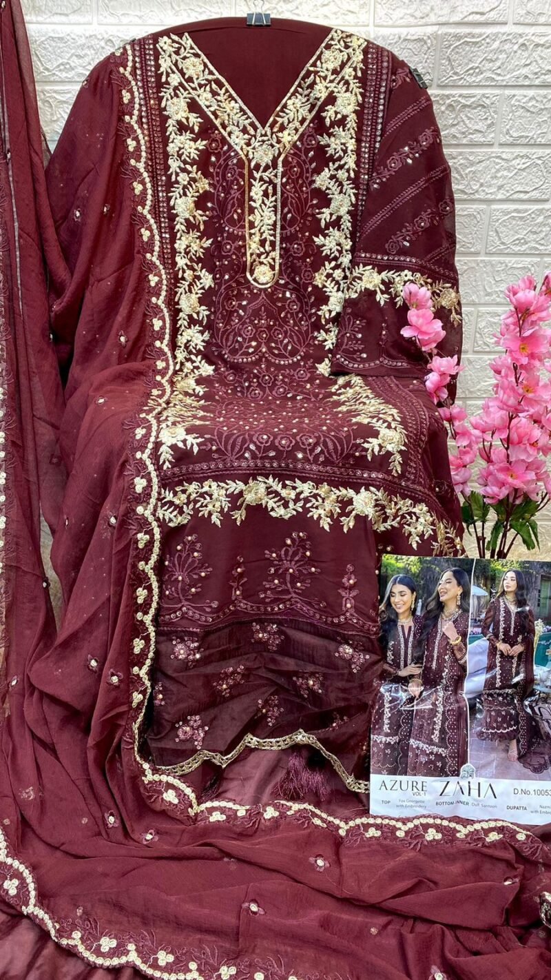 Buy Online Zaha Azure Pakistani Salwar Suits