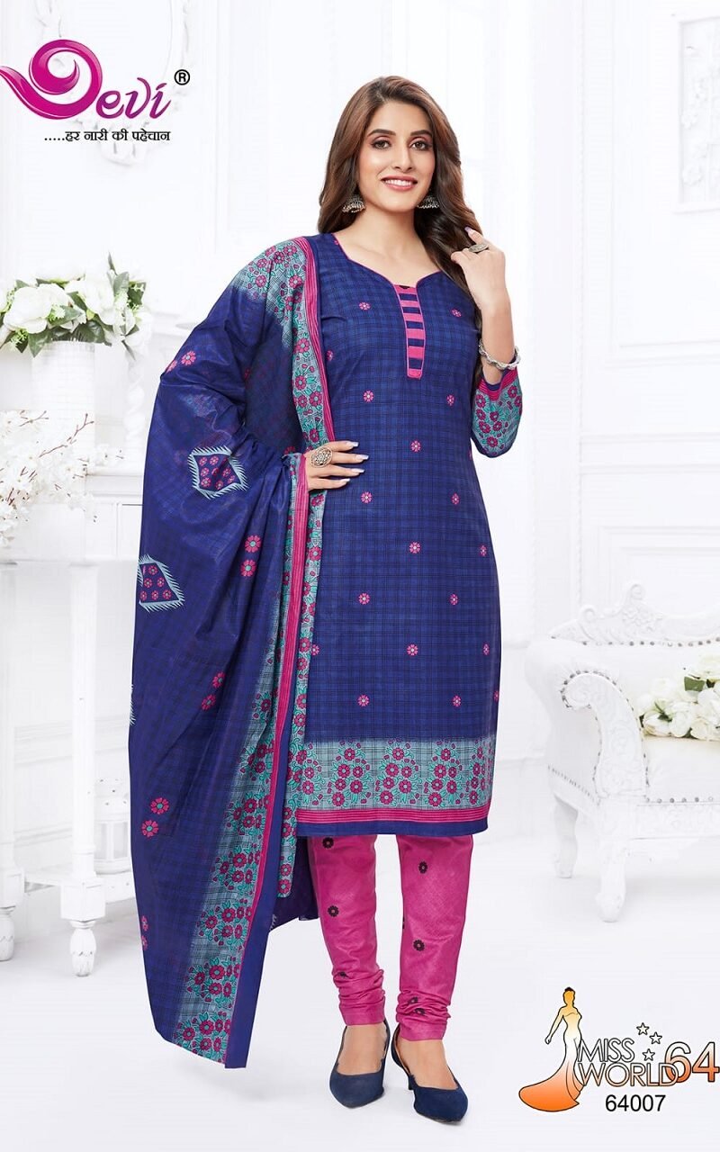 Devi Miss World Vol 64 Wholesale Cotton Dress Material