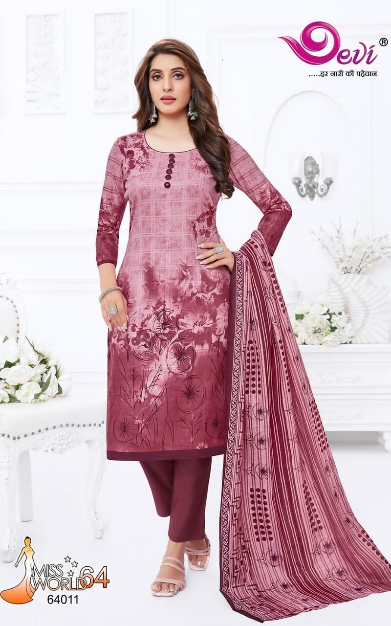 Devi Miss World Vol 64 Wholesale Cotton Dress Material