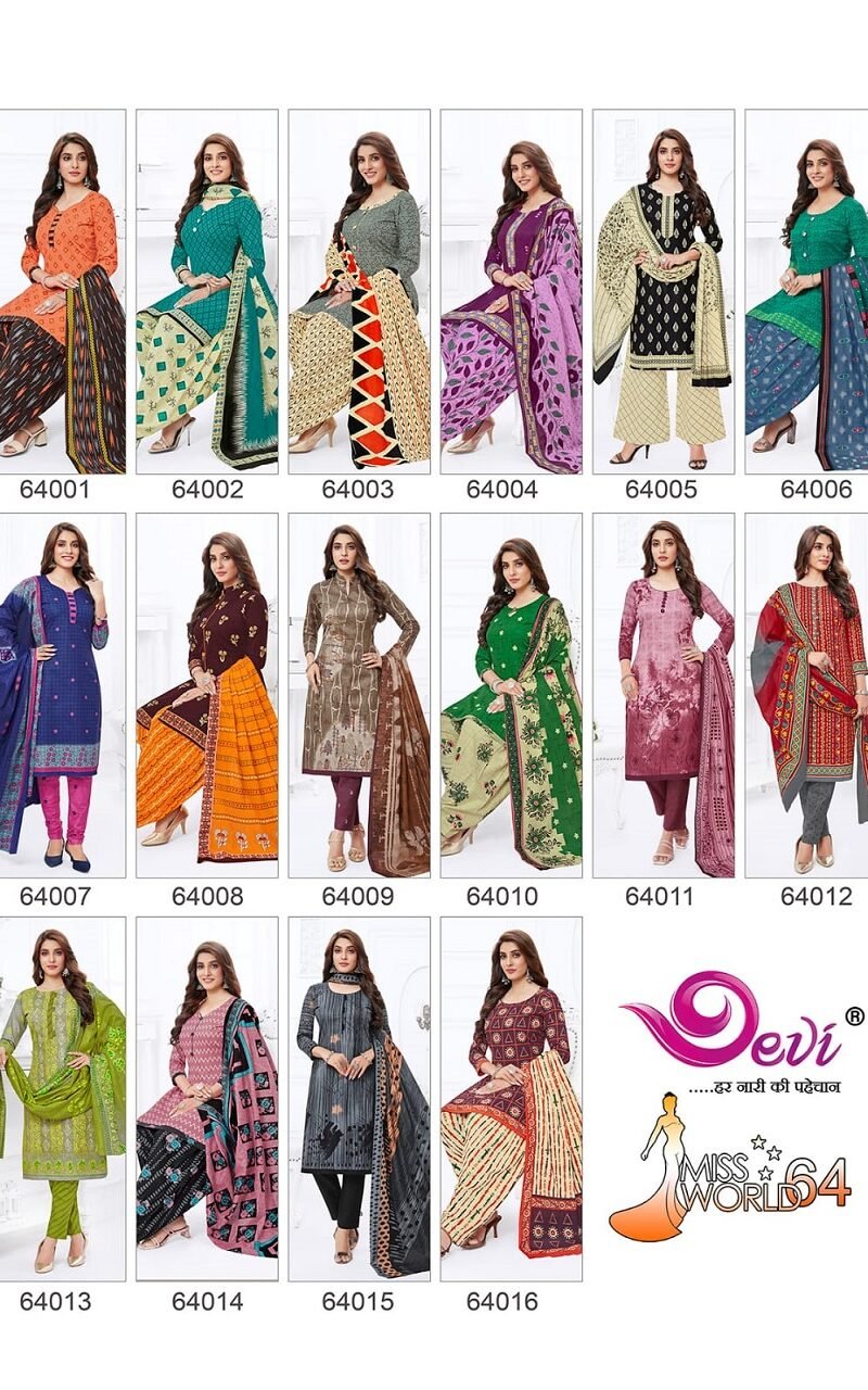 Devi Miss World Vol 64 Wholesale Cotton Dress Material