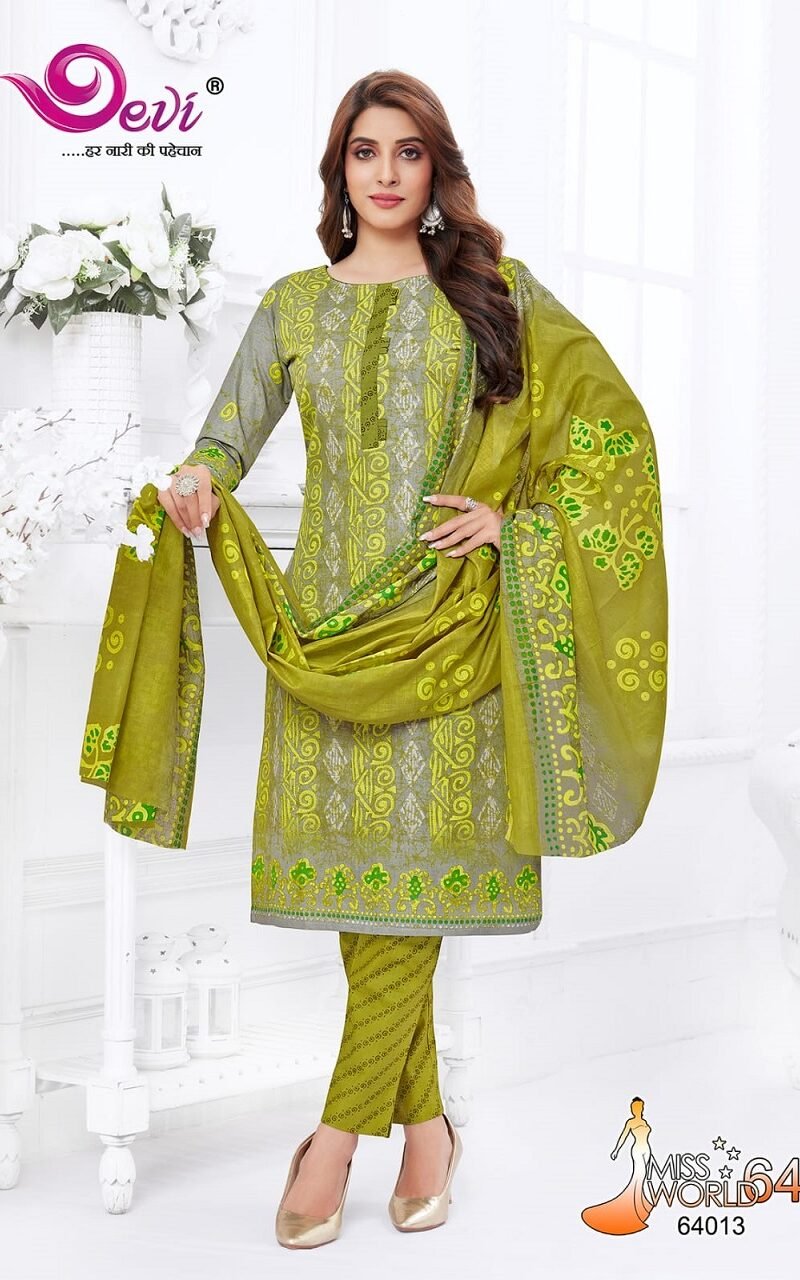 Devi Miss World Vol 64 Wholesale Cotton Dress Material