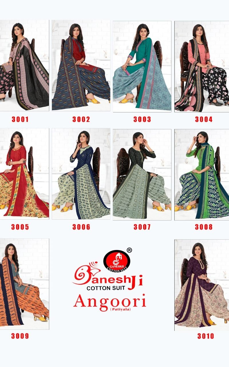 Ganeshji Angoori Patiyala Vol 3 Wholesale Cotton Dress Material