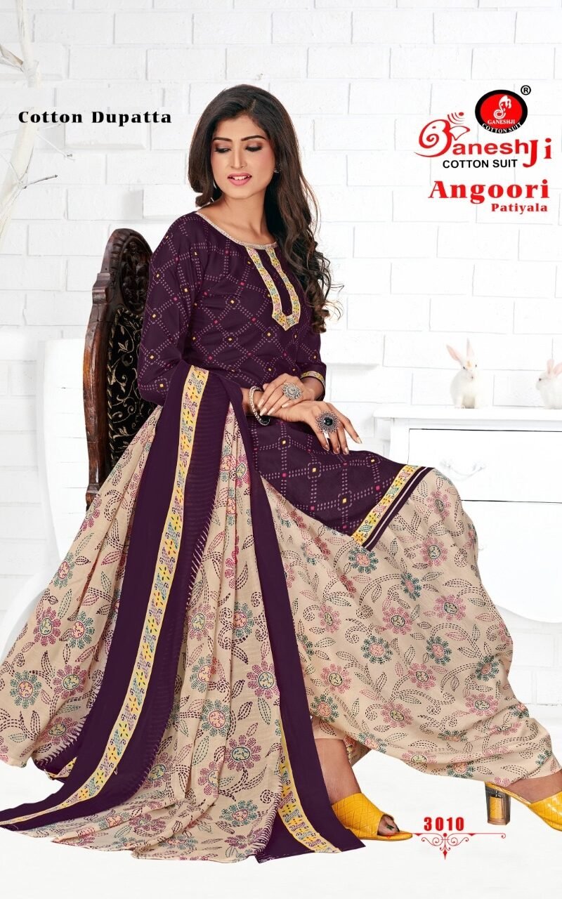 Ganeshji Angoori Patiyala Vol 3 Wholesale Cotton Dress Material
