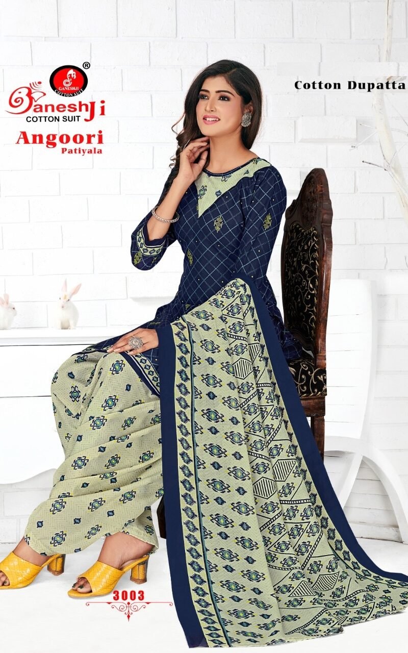 Ganeshji Angoori Patiyala Vol 3 Wholesale Cotton Dress Material
