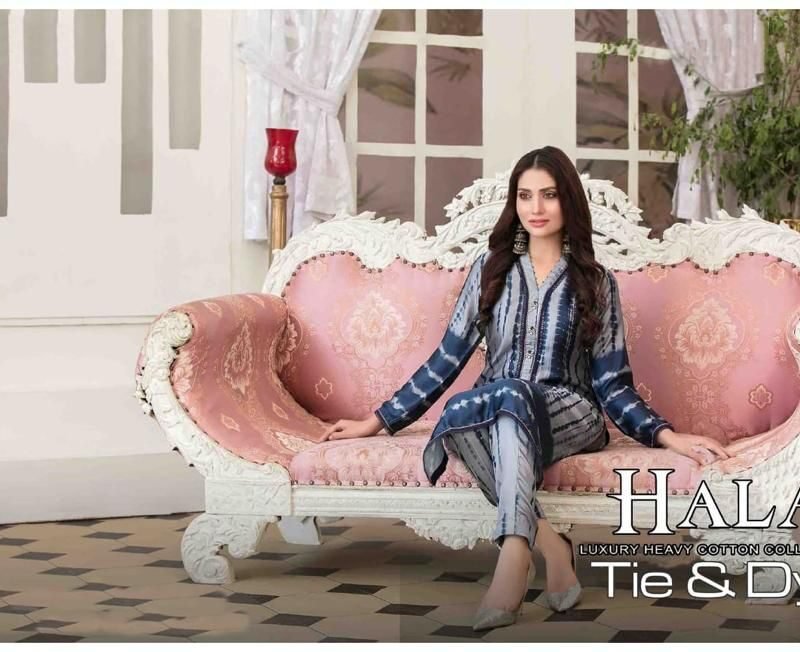 Hala Tie Dye Karachi Heavy Cotton Wholesale Cotton Dress Material