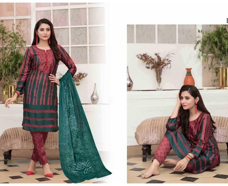 Hala Tie Dye Karachi Heavy Cotton Wholesale Cotton Dress Material