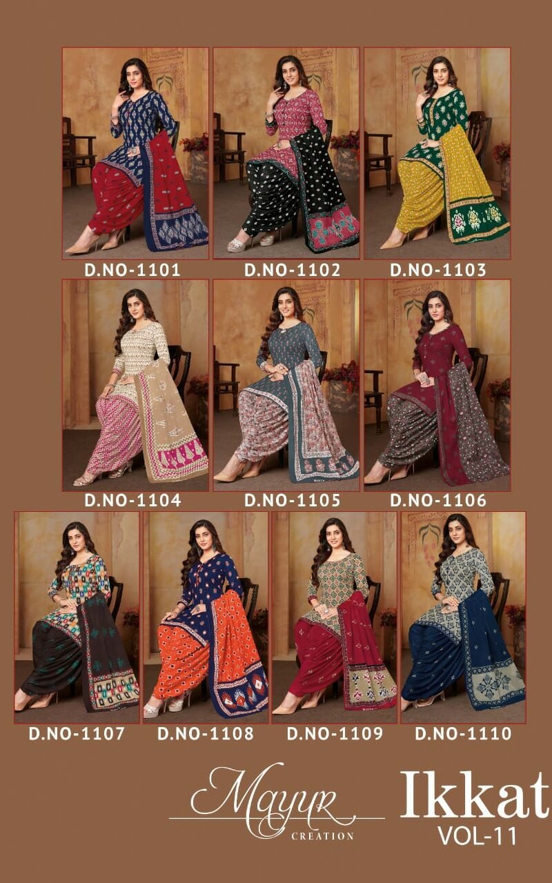 Ikkat Vol 11 Mayur Creation Wholesale Cotton Dress Material