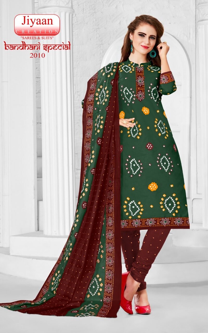 Jiyaan Bandhani Special Vol 2 Wholesale Cotton Dress Material