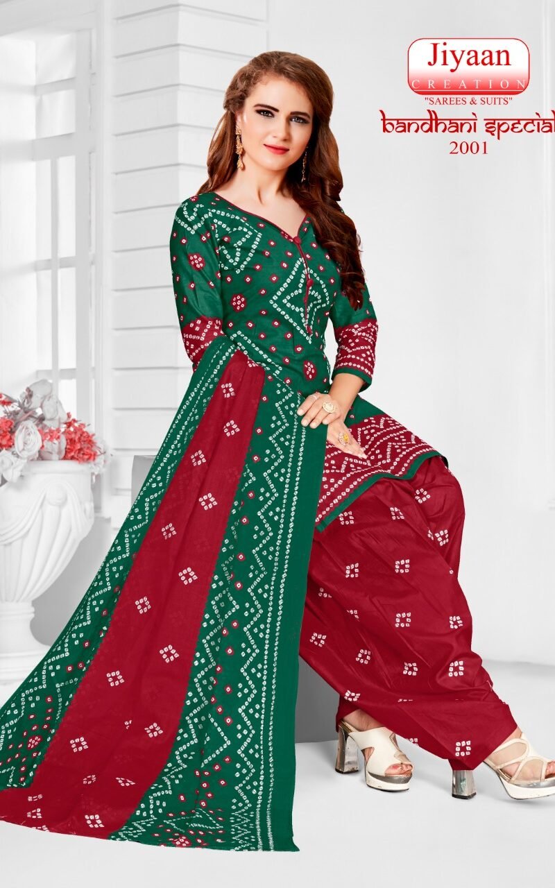 Jiyaan Bandhani Special Vol 2 Wholesale Cotton Dress Material