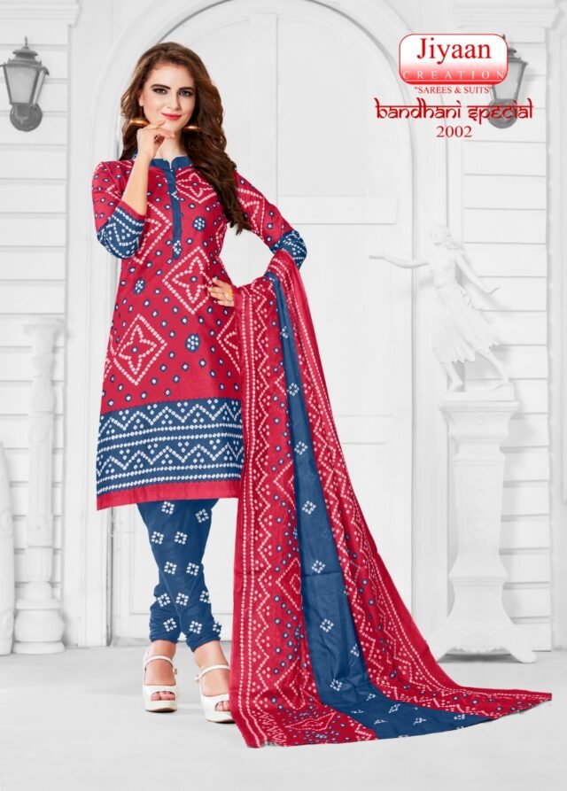 Jiyaan Bandhani Special Vol 2 Wholesale Cotton Dress Material