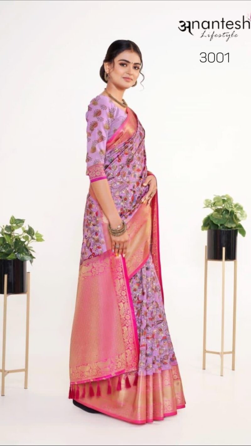 Kalamkari Pattu Silk Anantesh Lifestyle Wholesale Saree Market - Wholesale Saree
