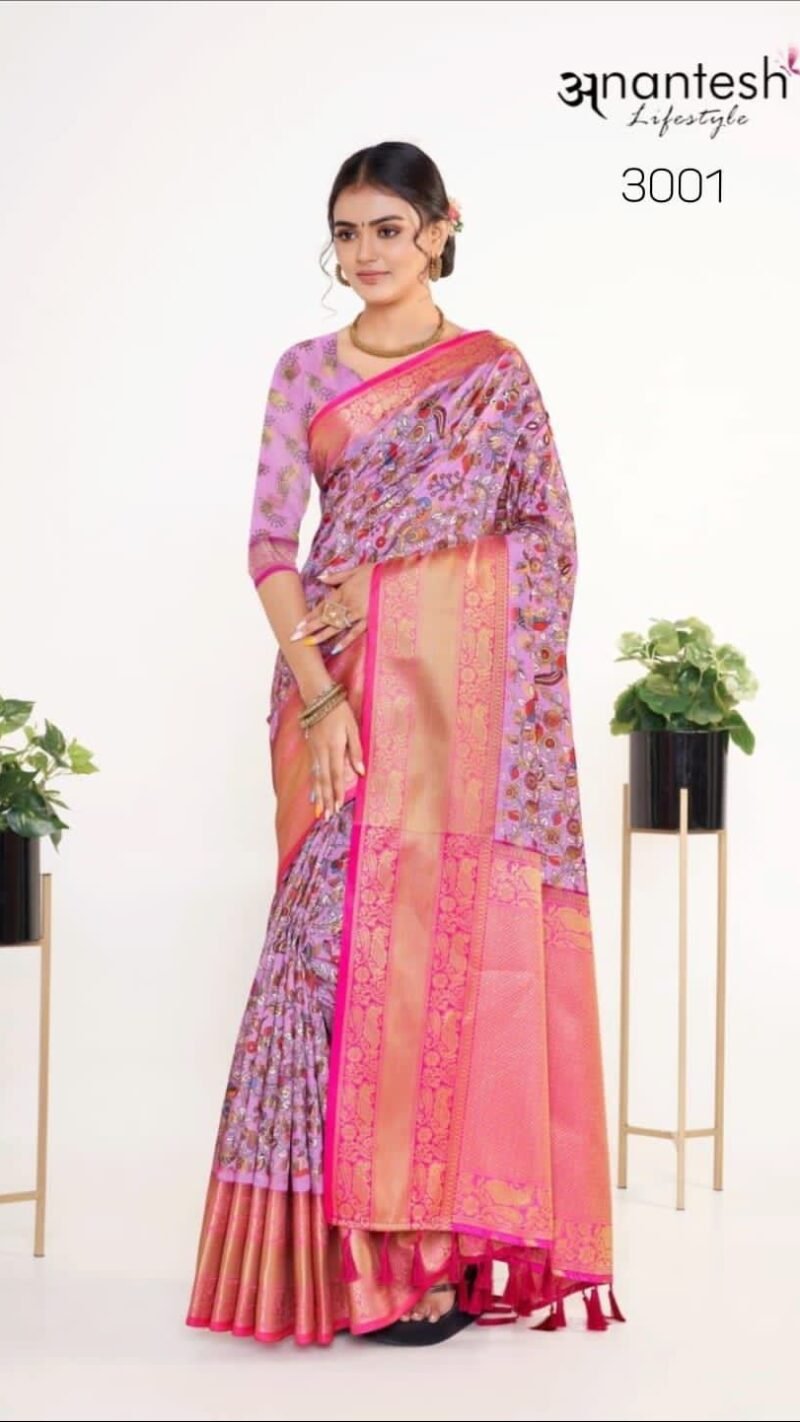 Kalamkari Pattu Silk Anantesh Lifestyle Wholesale Saree Market - Wholesale Saree