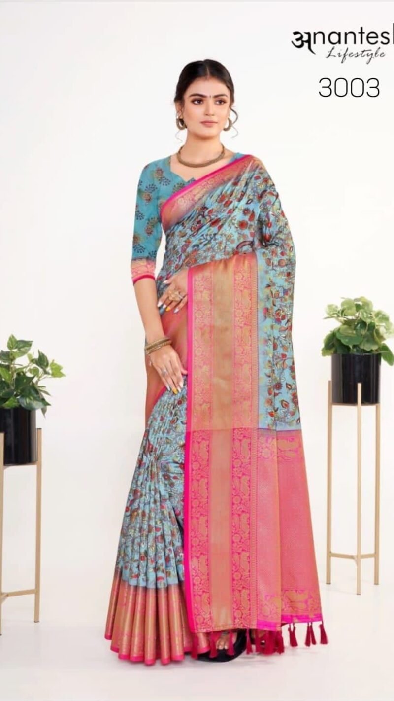 Kalamkari Pattu Silk Anantesh Lifestyle Wholesale Saree Market - Wholesale Saree