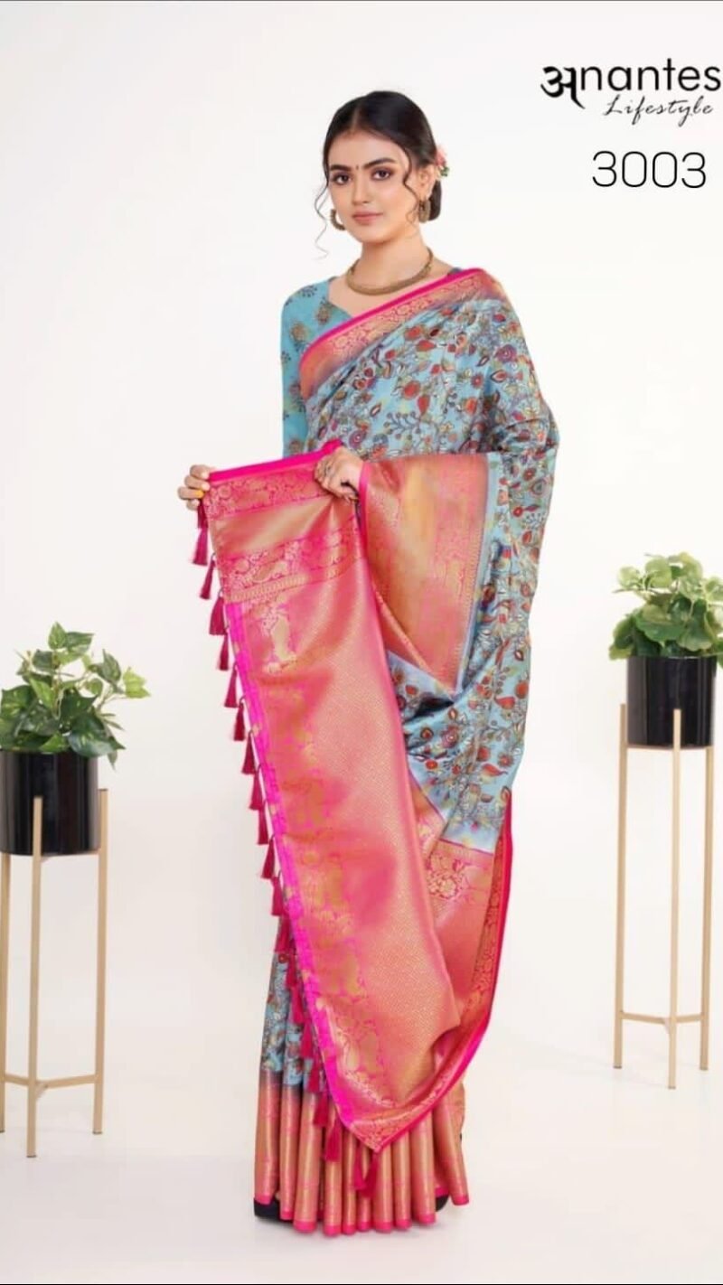 Kalamkari Pattu Silk Anantesh Lifestyle Wholesale Saree Market - Wholesale Saree