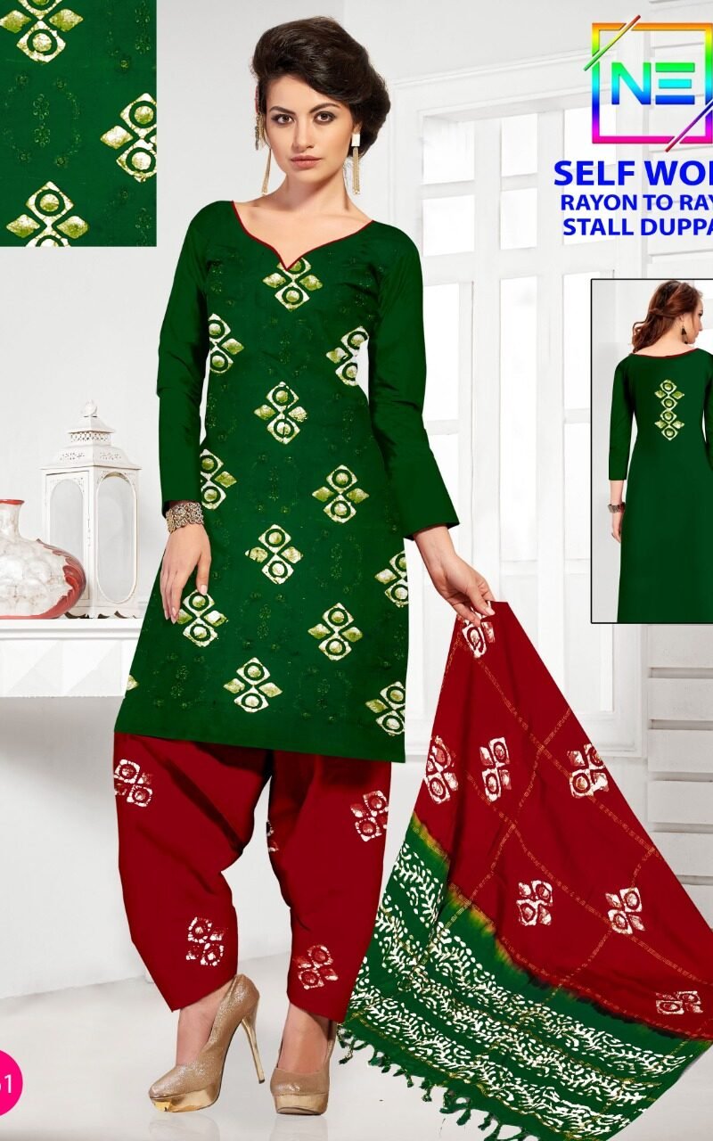 Nemi Wax Batik Self Work Wholesale Cotton Dress Material