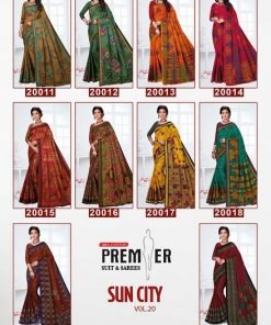 Premier Sun City Vol 20 Pure Cotton Saree Surat Wholesale - Wholesale Saree