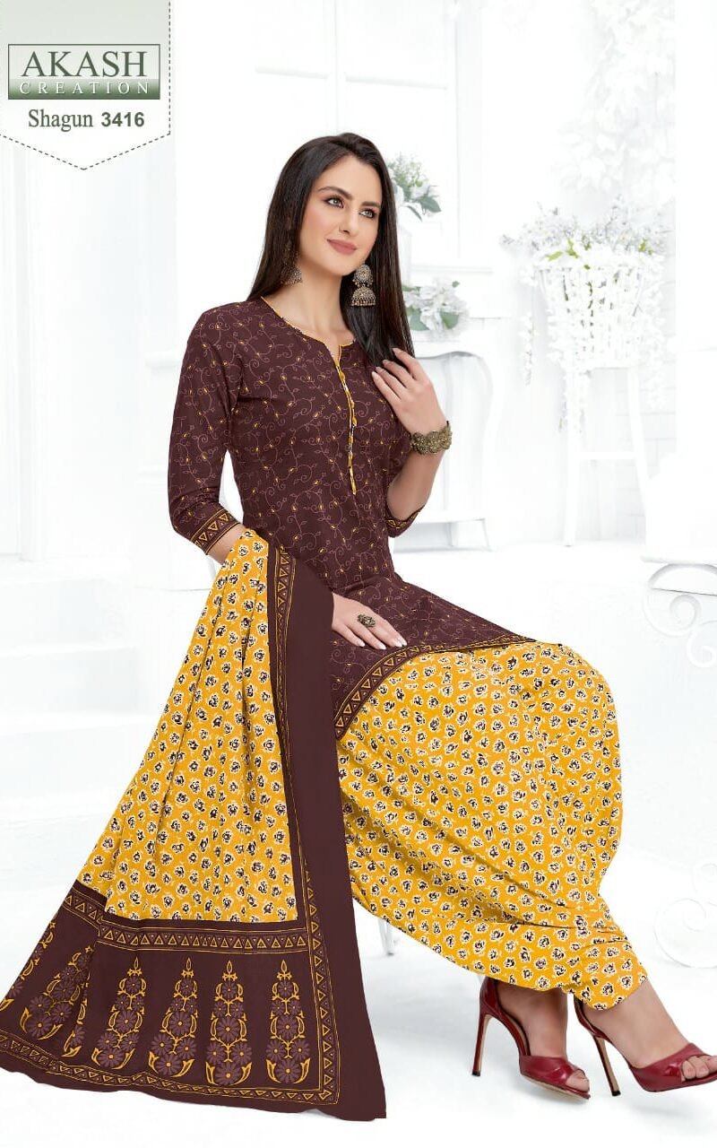 Shagun Vol 34 Akash Creation Wholesale Cotton Dress Material