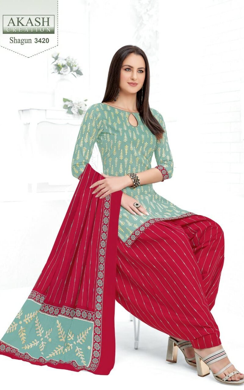 Shagun Vol 34 Akash Creation Wholesale Cotton Dress Material