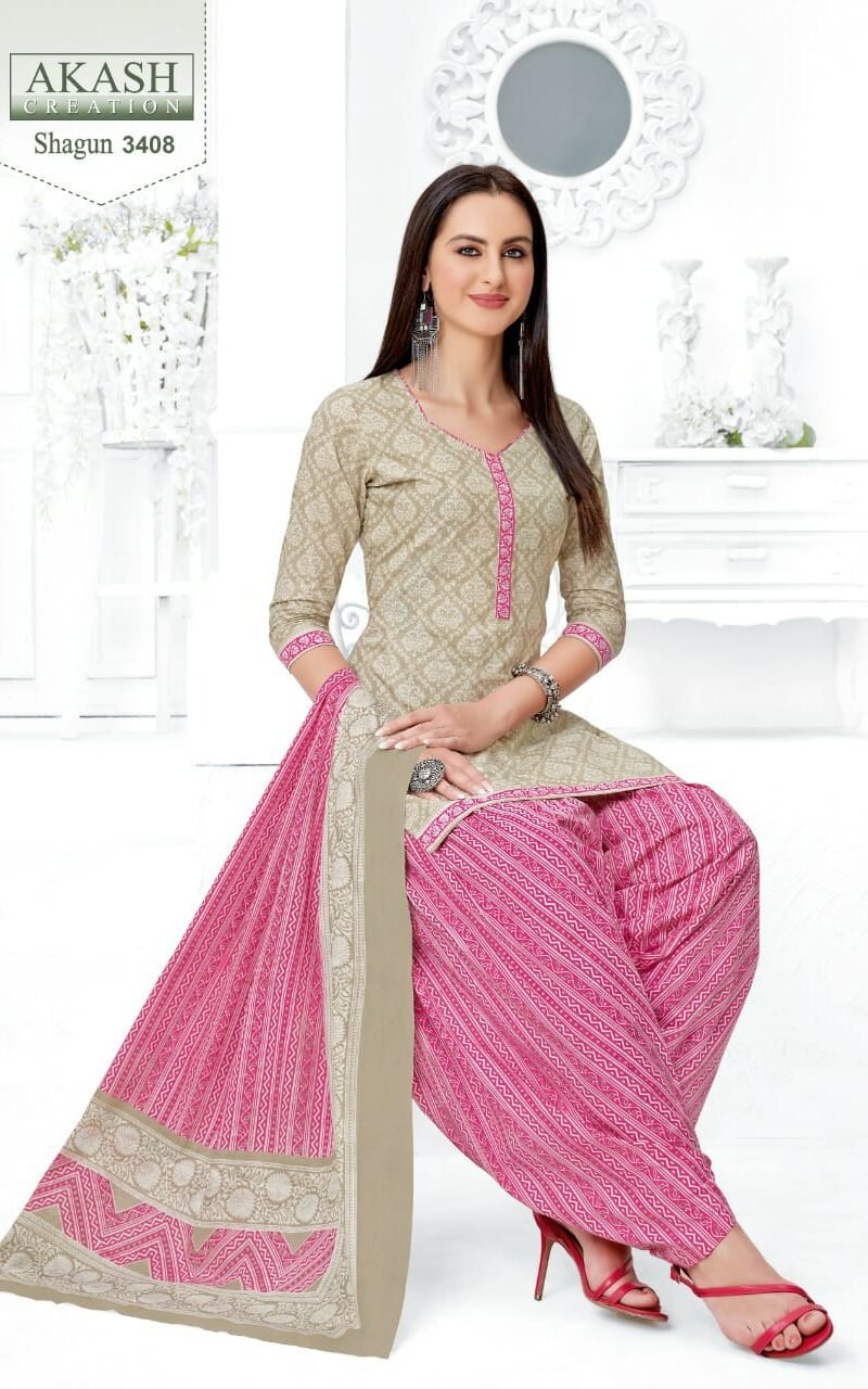 Shagun Vol 34 Akash Creation Wholesale Cotton Dress Material