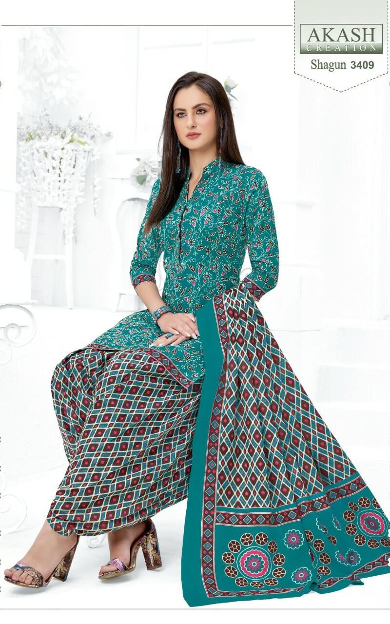 Shagun Vol 34 Akash Creation Wholesale Cotton Dress Material