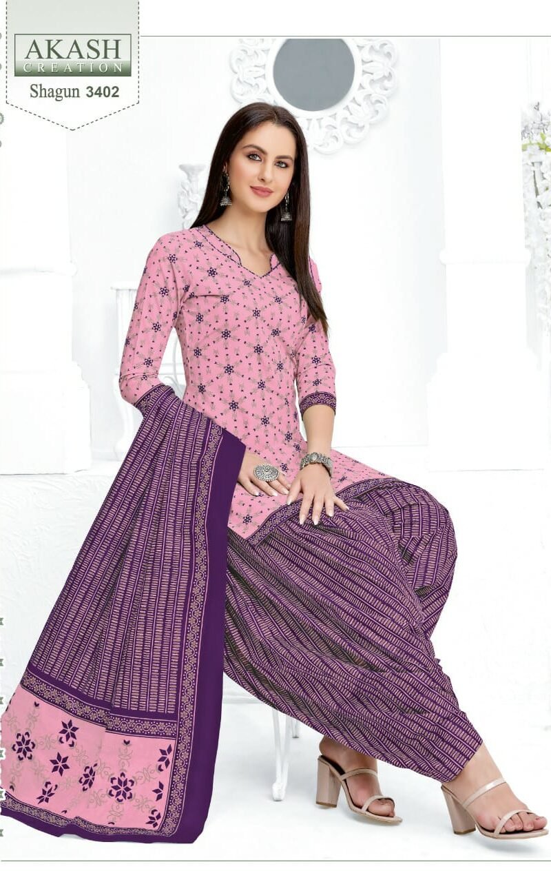 Shagun Vol 34 Akash Creation Wholesale Cotton Dress Material