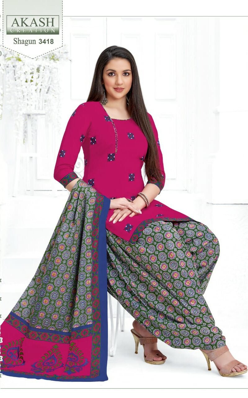 Shagun Vol 34 Akash Creation Wholesale Cotton Dress Material