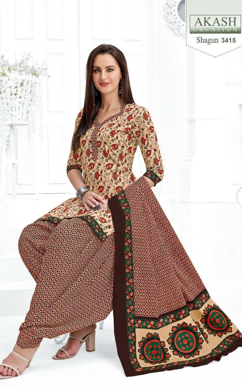 Shagun Vol 34 Akash Creation Wholesale Cotton Dress Material