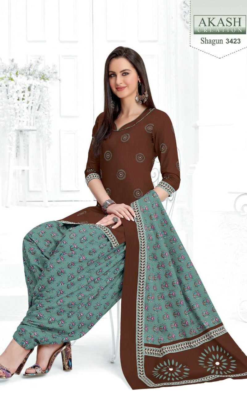 Shagun Vol 34 Akash Creation Wholesale Cotton Dress Material