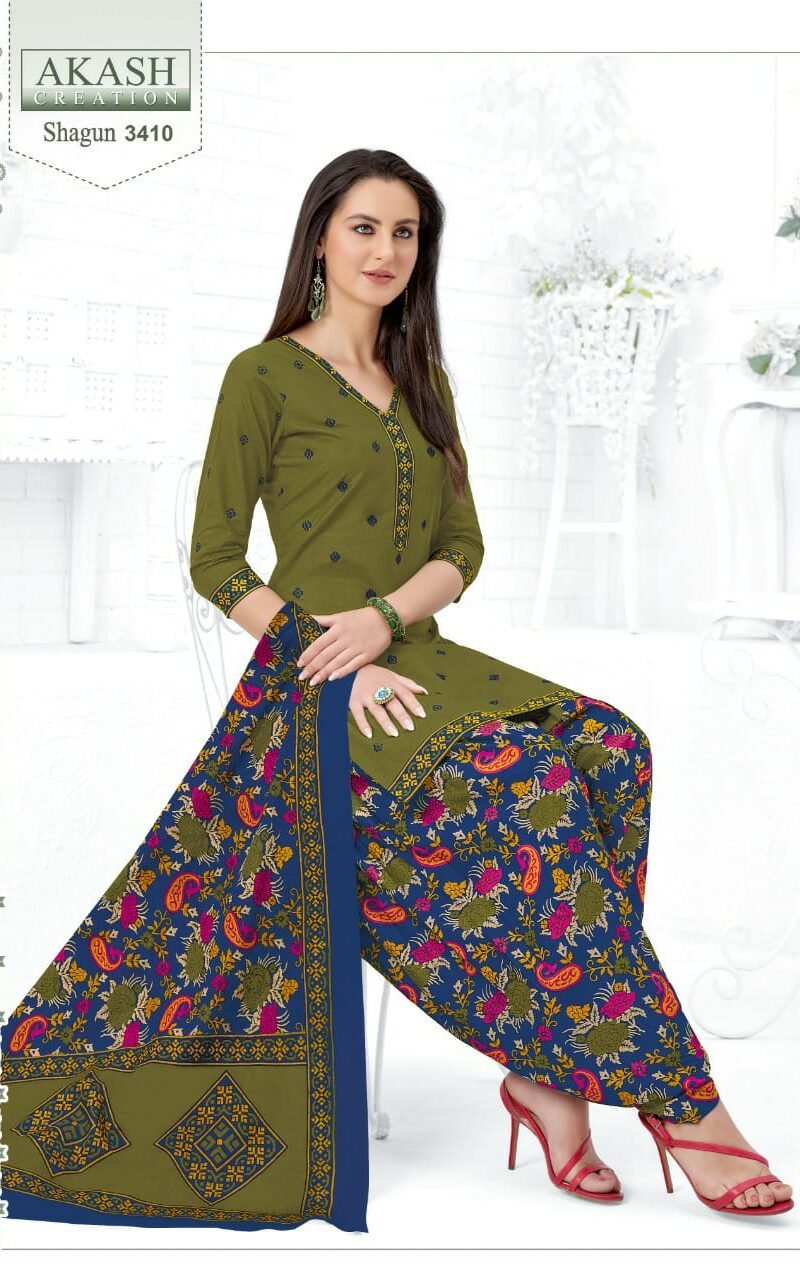 Shagun Vol 34 Akash Creation Wholesale Cotton Dress Material