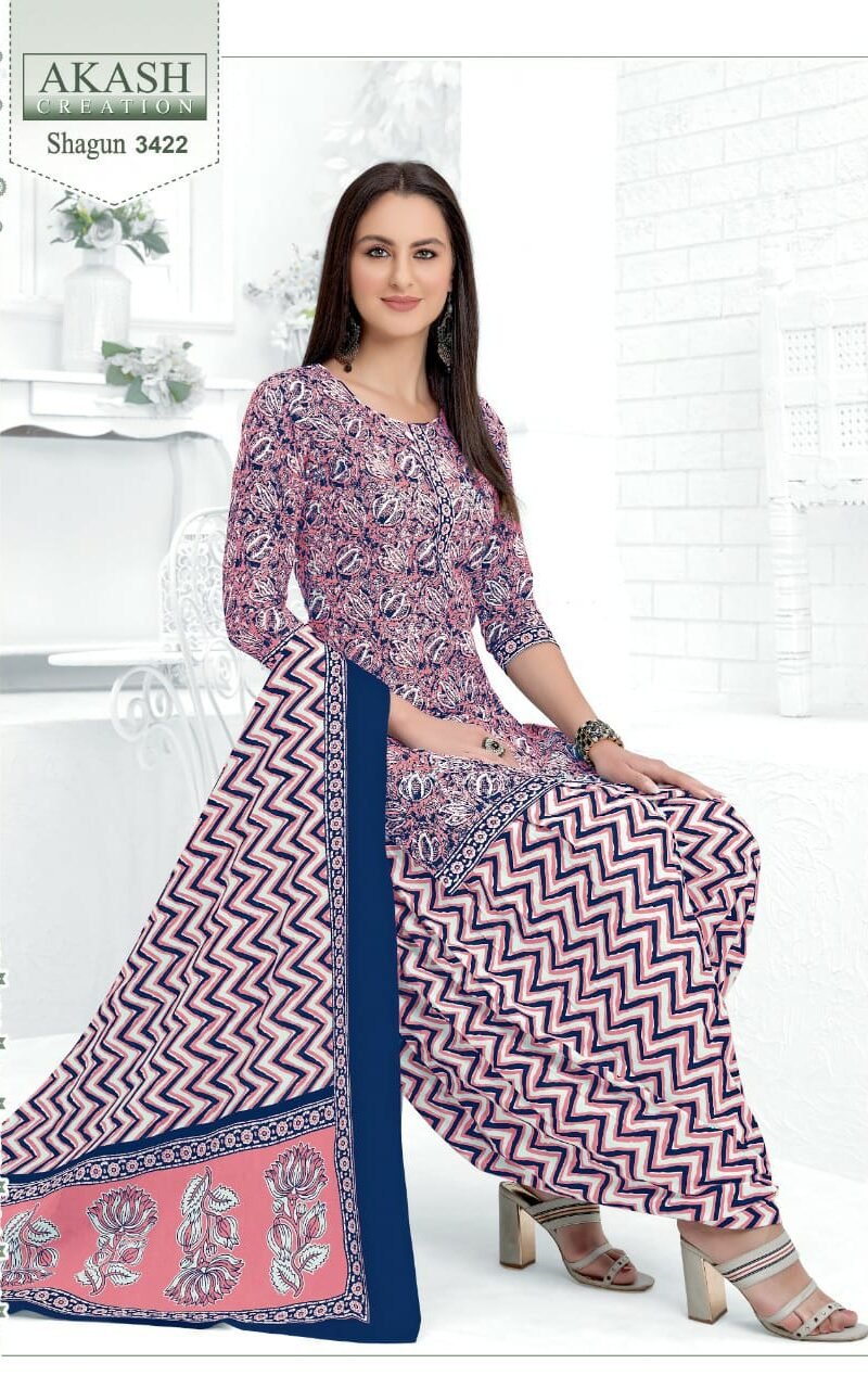 Shagun Vol 34 Akash Creation Wholesale Cotton Dress Material