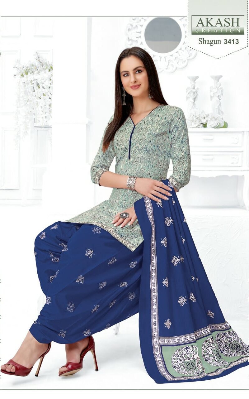 Shagun Vol 34 Akash Creation Wholesale Cotton Dress Material